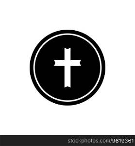 Christian cross icon vector template illustration logo design