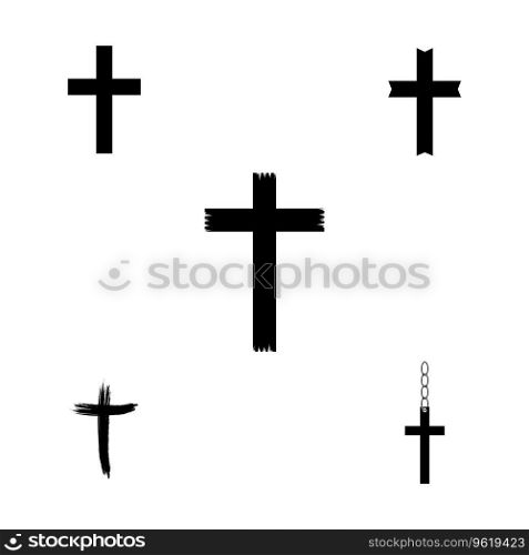 Christian cross icon vector template illustration logo design