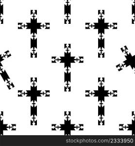 Christian Cross Seamless Pattern Vector Art Illustration