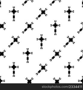 Christian Cross Seamless Pattern Vector Art Illustration