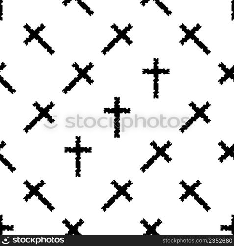 Christian Cross Seamless Pattern Vector Art Illustration