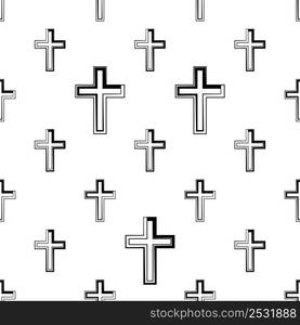 Christian Cross Seamless Pattern Vector Art Illustration