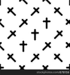 Christian Cross Seamless Pattern Vector Art Illustration