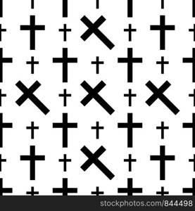 Christian Cross Seamless Pattern Vector Art Illustration