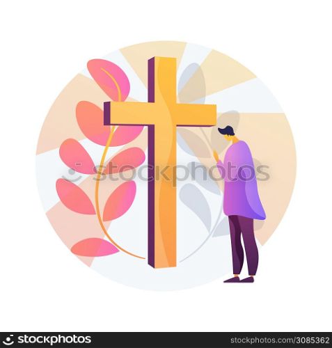 Christian event abstract concept vector illustration. Christian holy day, religious dates calendar, baptist event, church gathering, sunday mass, music festival, pilgrimage abstract metaphor.. Christian event abstract concept vector illustration.