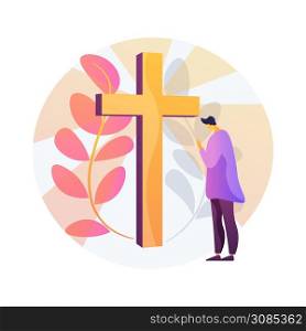 Christian event abstract concept vector illustration. Christian holy day, religious dates calendar, baptist event, church gathering, sunday mass, music festival, pilgrimage abstract metaphor.. Christian event abstract concept vector illustration.