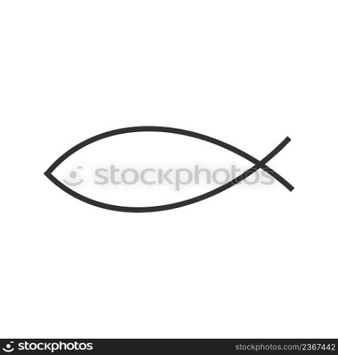 Christian fish icon. Vector symbol of faith.