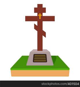 Christian grave icon. Cartoon illustration of christian grave vector icon for web. Christian grave icon, cartoon style