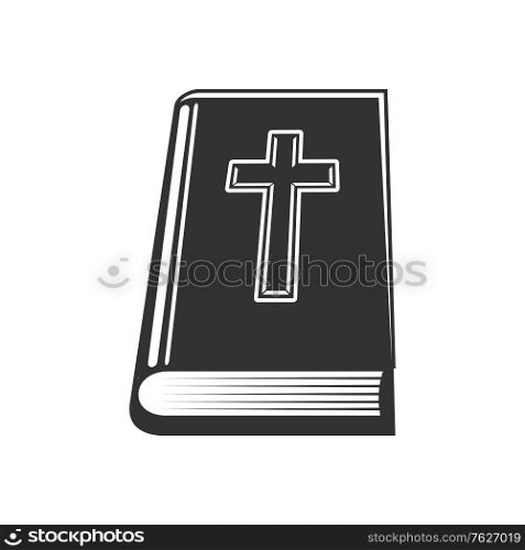 Christian holy book with worships isolated bible. Vector scripture with worships, christian religion gospel. Holy bible isolated religious book with worships
