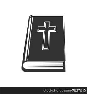 Christian holy book with worships isolated bible. Vector scripture with worships, christian religion gospel. Holy bible isolated religious book with worships