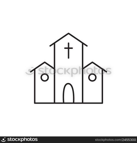 Christian holy church monoline vector icon. Church outline easter symbol. Holy place building sign. isolated on white.. Christian holy church monoline vector icon. Church outline easter symbol. Holy place building sign. isolated on white