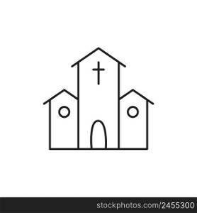 Christian holy church monoline vector icon. Church outline easter symbol. Holy place building sign. isolated on white.. Christian holy church monoline vector icon. Church outline easter symbol. Holy place building sign. isolated on white
