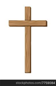 Christian illustration of wooden cross. Happy Easter image. Religious symbol of faith.. Christian illustration of wooden cross. Happy Easter image.