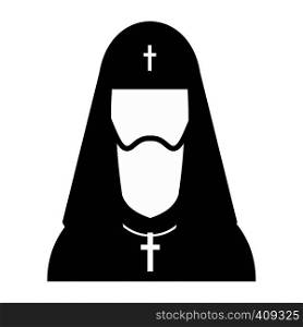 Christian russian priest simple icon. Portrait of orthodox bishop single illustration . Christian russian priest simple icon