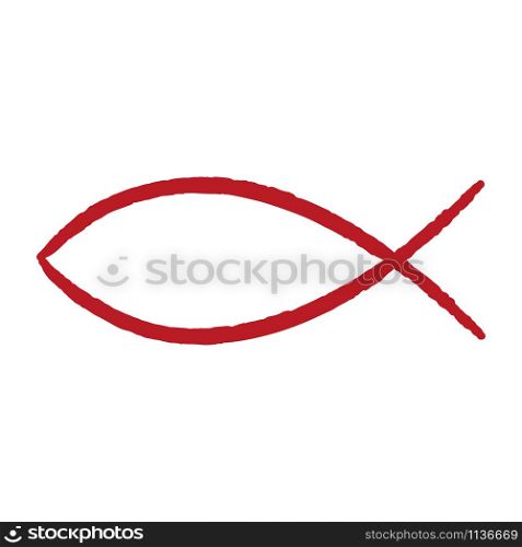Christian symbol fish icon isolated on white background. Vector illustration