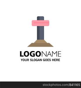 Christianity, cross, easter Business Logo Template. Flat Color