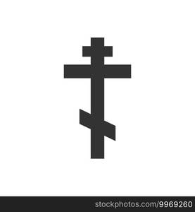 Christianity cross. Eastern Orthodox Church icon. Vector isolated illustration