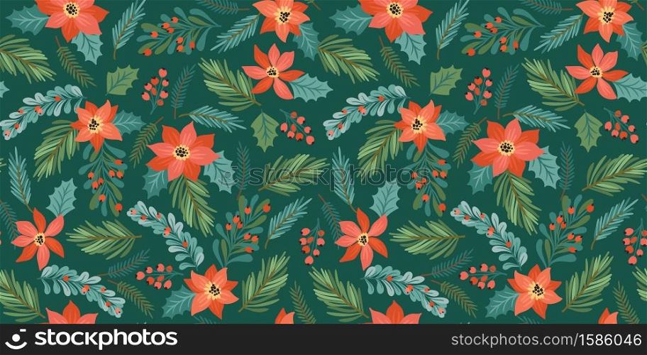 Christmas and Happy New Year seamless pattern. Trendy retro style. Vector design template.. Christmas and Happy New Year seamless pattern. Trendy retro style. Vector design