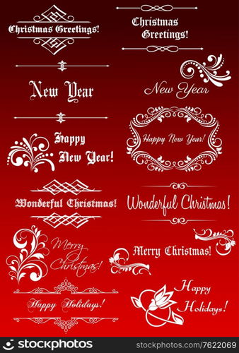 Christmas and New Year decorative elements for holiday design