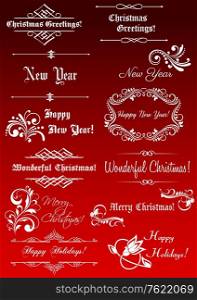 Christmas and New Year decorative elements for holiday design