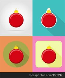 christmas and new year flat icons vector illustration isolated on background