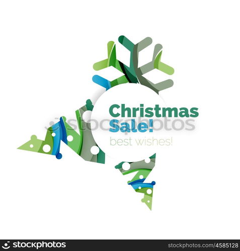 Christmas and New Year geometric banner with text. Christmas and New Year geometric banner with text. Vector illustration