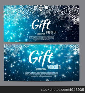 Christmas and New Year Gift Voucher, Discount Coupon Template Vector Illustration EPS10. Christmas and New Year Gift Voucher, Discount Coupon Template Ve