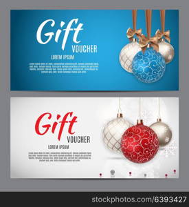 Christmas and New Year Gift Voucher, Discount Coupon Template Vector Illustration EPS10. Christmas and New Year Gift Voucher, Discount Coupon Template Vector Illustration