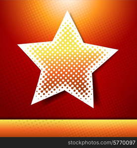 Christmas and New year holidays vector card with star.