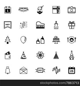 Christmas and new year line icons on white background, stock vector