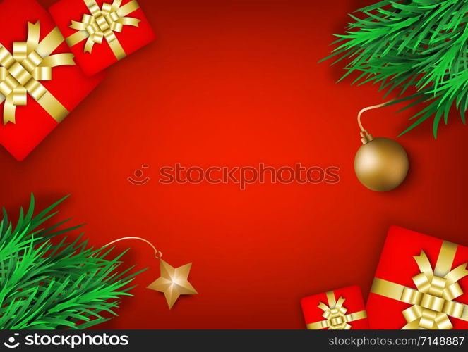 Christmas and New Year s holiday background with copy space, stock vector