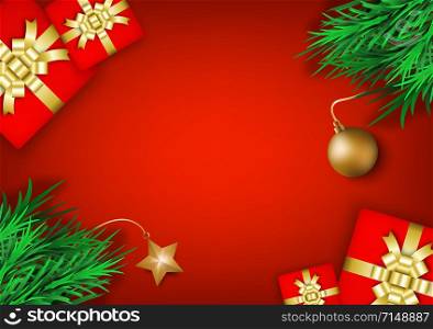 Christmas and New Year s holiday background with copy space, stock vector