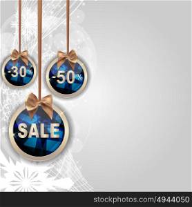 Christmas and New Year Sale Background, Discount Coupon Template. Vector Illustration EPS10. Christmas and New Year Sale Background, Discount Coupon Template