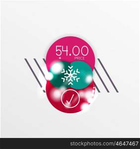 Christmas and New Year sale sticker templates, vector illustration