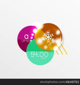 Christmas and New Year sale sticker templates, vector illustration