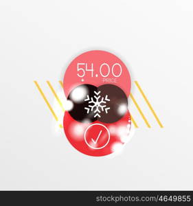 Christmas and New Year sale sticker templates, vector illustration