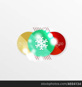 Christmas and New Year sale sticker templates, vector illustration