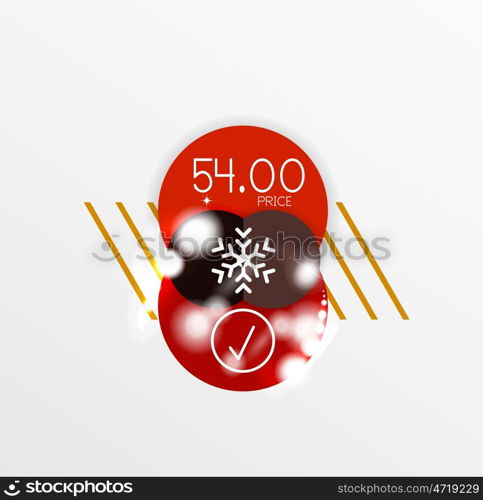 Christmas and New Year sale sticker templates, vector illustration