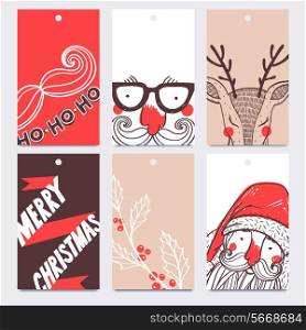 Christmas and New Year set of vector labels