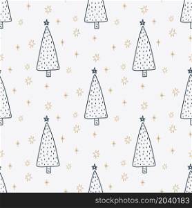 Christmas and New Year symbols tree seamless pattern. Vector cute print. Digital paper. Design element. Christmas and New Year symbols tree seamless pattern. Vector cute print. Digital paper. Design element.