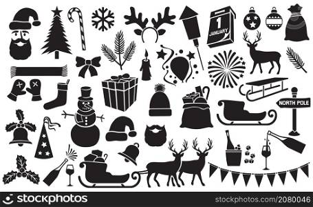 Christmas and New Yearvector icons collection (set)