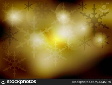 Christmas Background - Abstract Golden Background With Snowflakes