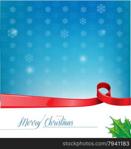 christmas background . christmas background with red ribbon flag