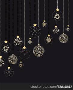 Christmas background. Christmas ornaments made from snowflakes vector illustration
