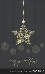 Christmas background. Christmas ornaments made from snowflakes vector illustration