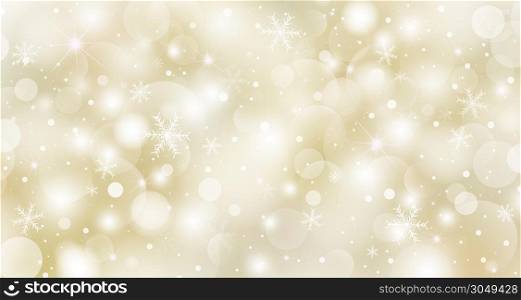 Christmas background concept design of white snowflake and bokeh light vector illustration