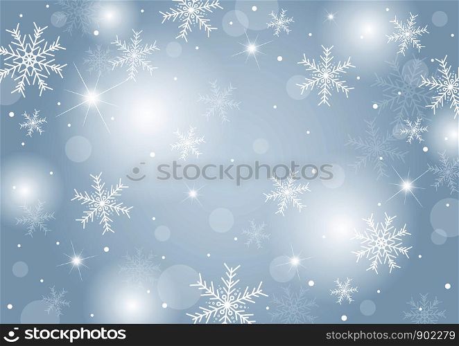 Christmas background concept design of white snowflake and snow with copy space vector illustration