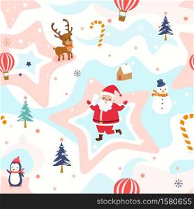 Christmas background design to seamless pattern on pastel color.