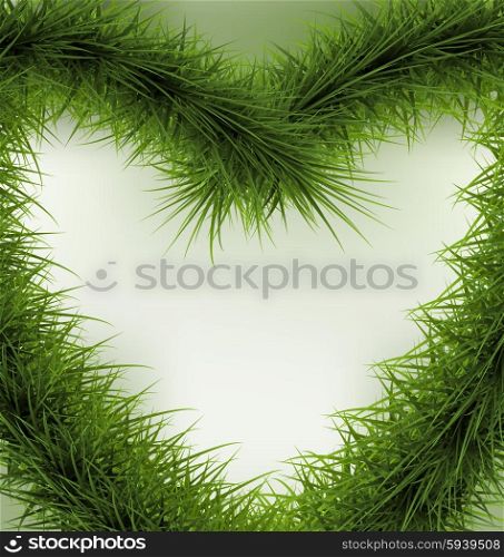 Christmas Background heart shaped wreath, space for text - vector illustration