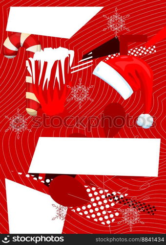 Christmas Background illustration. Cartoon holiday event poster.